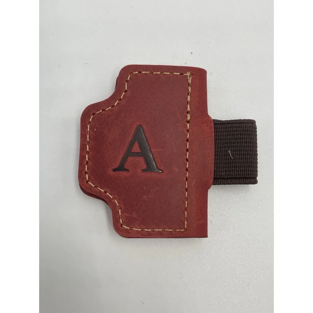 Magnetic Leather Book Marker & Pen Holder Personalized Letter Initial A Monogram